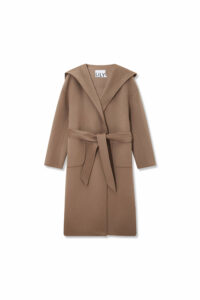 ALL SHEEP WOOL RETRO HOODED LONG COAT